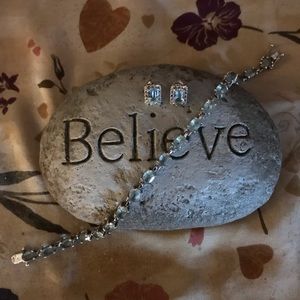 Sterling Silver gemstone bracelet and earrings